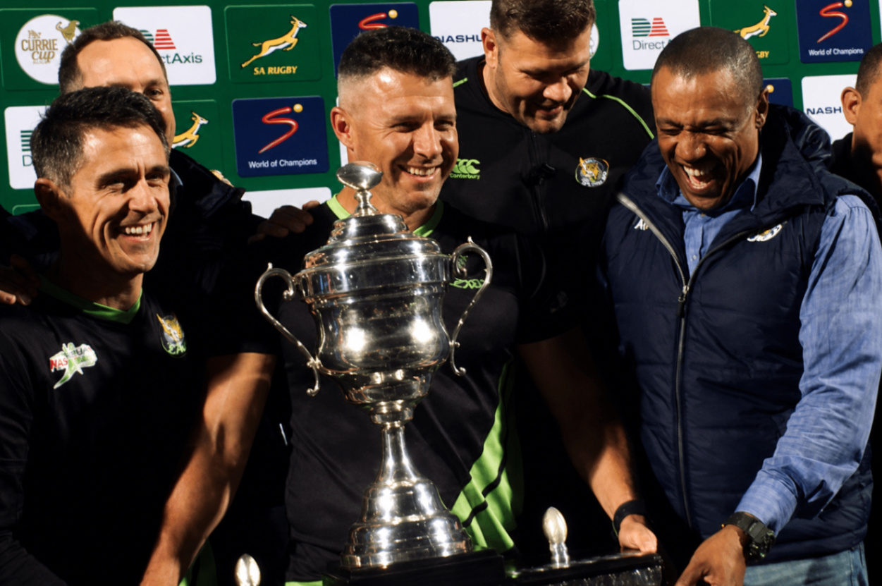 Quinten Rall with the SWD Eagles — Currie Cup Champions
